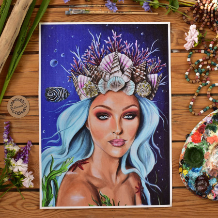 Morska Dama , wydruk na płótnie