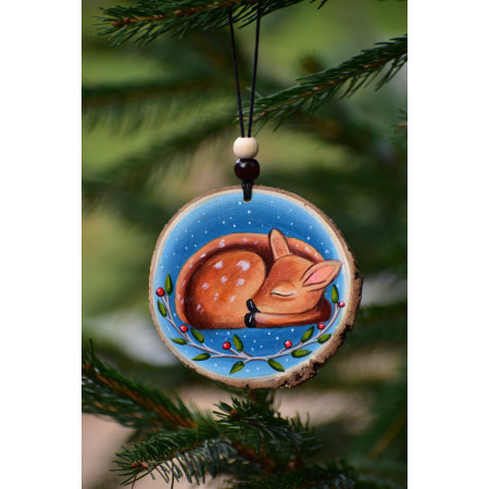 Śpiąca sarenka  , zawieszka 10 cm