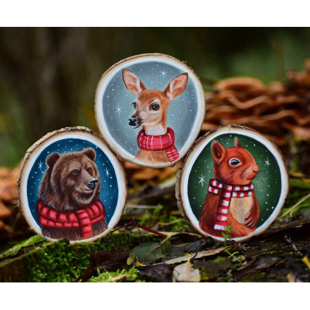 Zestaw świątecznych zawieszek na choinkę