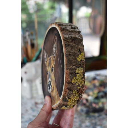 Sarna , obraz akrylowy 15 cm