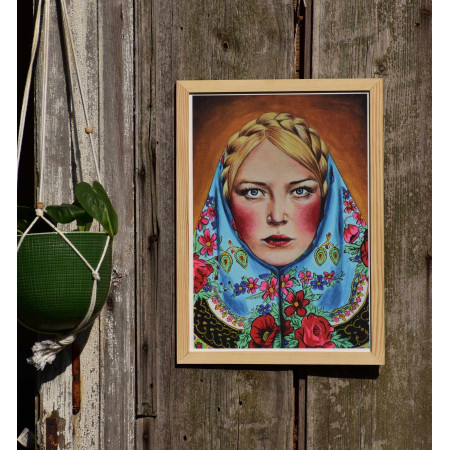 Słowianka blond , wydruk na płótnie