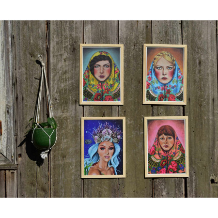 Słowianka blond , wydruk na płótnie