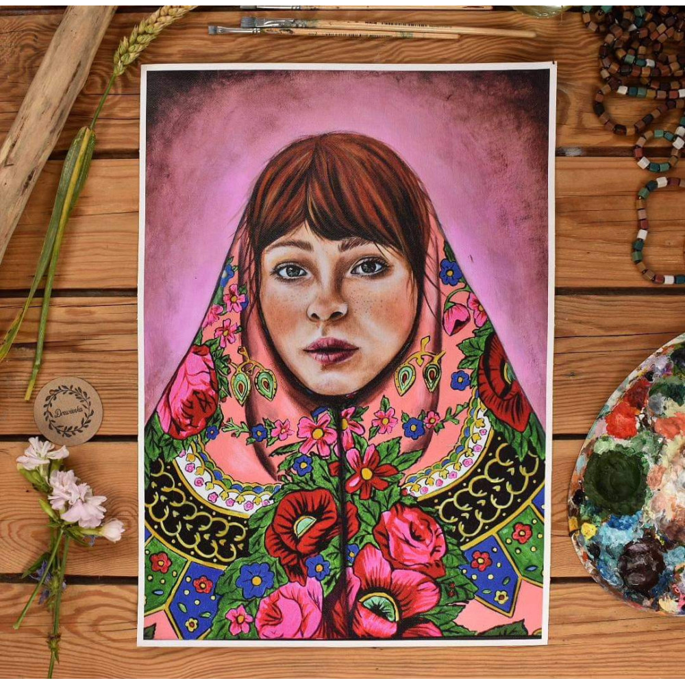 Słowianka róż , wydruk na płótnie