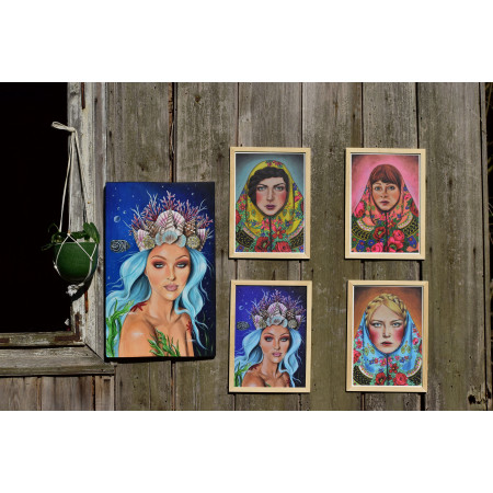 Słowianka róż , wydruk na płótnie